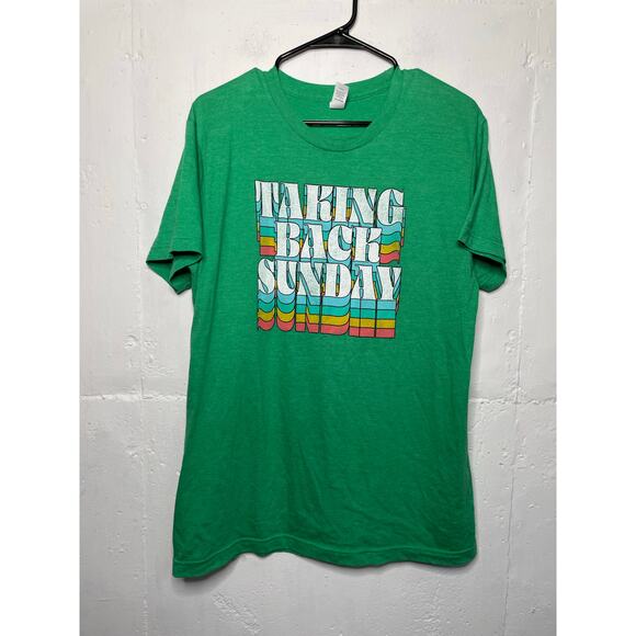 Taking Back Sunday 2022 Tour Shirt Green T Shirt Long Sleeve Size Medium - Picture 1 of 3